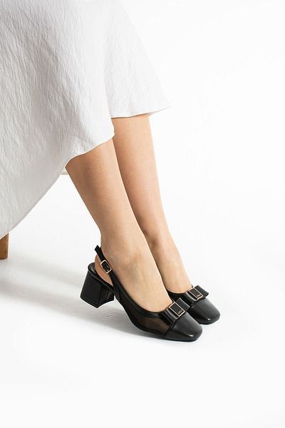 Getcho Render Women's Black Heeled Sandals