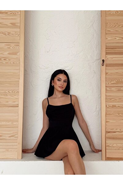 BEAUTY FASHİON İp Askılı Sırttan Kumaş Bağlamalı Mini Şort Abiye Tulum