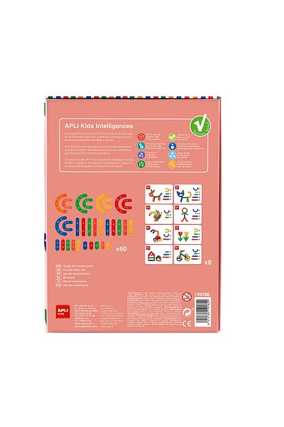 Apli Kids Educational building game, Design Builder, 3D shapes, 60 multicolored pieces, Stem, Apli, +4 years