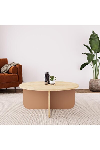 Bimossa Beca O4110 Orta Sehpa 80 cm Safir Üst - Tarçın