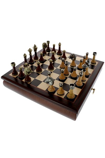 GiftExpress Exclusive chess wooden box with drawer