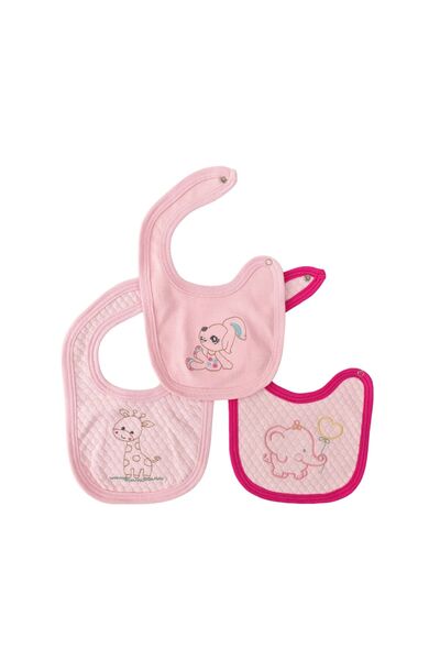 Tomuycuk 100% Cotton 3-Piece Baby Girl Bib Collar Baby Bib Double Layer Snap ...