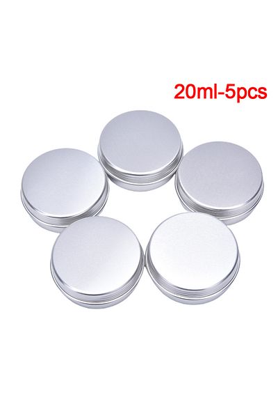 Choice 20ml-5pcs 5Pcs Aluminum Mini Round Tin Metal Container Bottles Storage Jar Screw Lids Box
