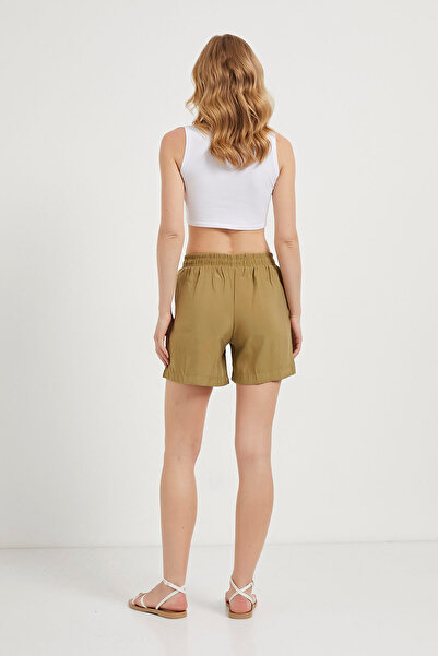 Arma Life Жіночі літні шорти з еластичним поясом і кишенями, колір хакі