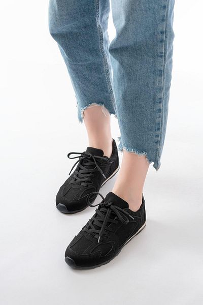 Aymood Rs-01 Black Suede Thin Sole Casual Sports Shoes