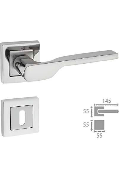 İSTANBUL DOOR HANDLES مقبض باب ساتان من ALARA مع غرفة شارة مربعة (TK)