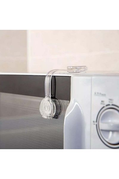 Empria Set of 8 flexible safety locks with double lock, transparent silicone, 15.5x3.5x1 cm