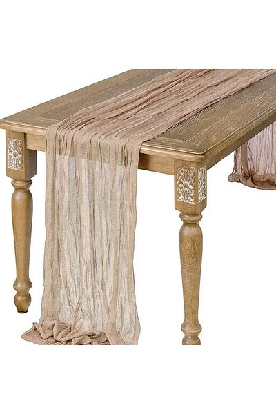 Choice 90x180cm 3 Semi-Sheer Gauze Table Runner Sage Cheesecloth Table Setting Dining Vintage Wedding Deco