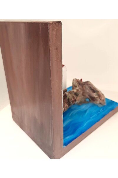 ELSA حامل كتب خشبي بتصميم بحري – 20x20x14 سم