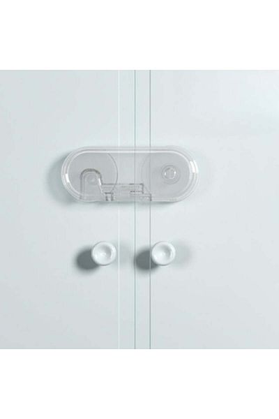 Empria Set of 6 fixed safety locks for cabinet doors and drawers, transparent, 9.6x4x1.5 cm