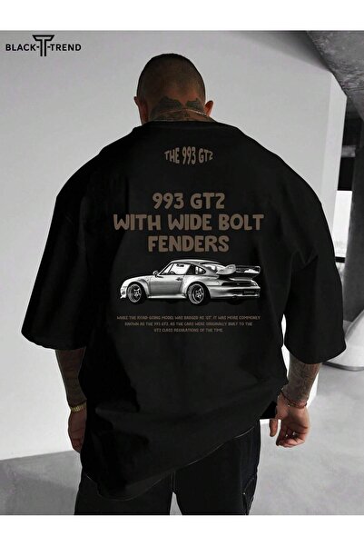 MOONBULL تي شيرت رجالي كبير الحجم مطبوع عليه 993 GT2