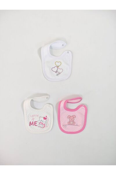 Tomuycuk 100% Cotton 3-Piece Baby Girl Bib Collar Baby Bib Double Layer Snap ...