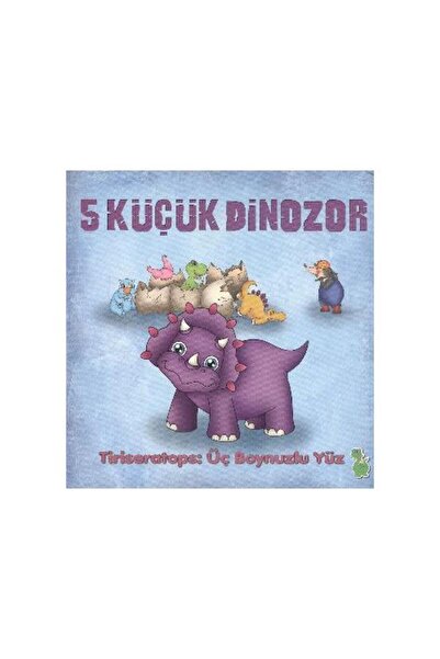 Yeşil Dinozor 5 Küçük Dinozor Tiriseratops Üç Boynuzlu Yüz / Yeşil Dinozor / ...