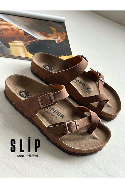 Zuum Slip Single Toe Women's Slippers - Tan