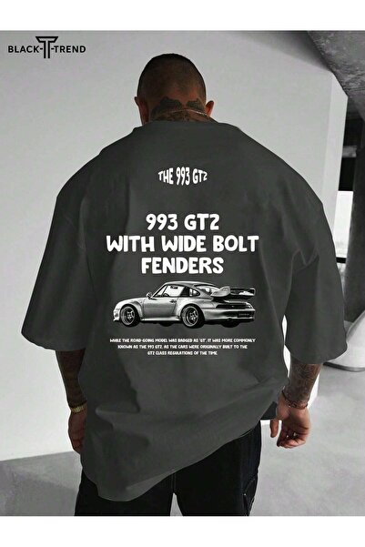 MOONBULL تي شيرت رجالي كبير الحجم مطبوع عليه 993 GT2