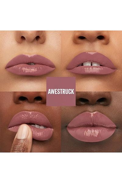 LEADING LINES Maybelline New York Superstay Nude Shock Vinyl Effect Liquid Lipstick - Gold 105