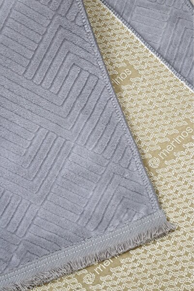 melian Anadolu SAÇAKLI Kaymaz Taban Oda Salon Koridor Mutfak Halı Kalın Yolluk gri