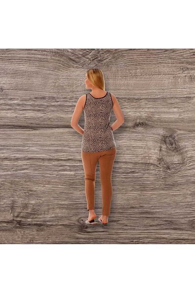 SARIŞIN DÜKKAN Women's Cotton Leopard Lace Front Feminine Large Size Athlete T-Shirt