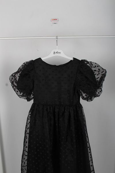 incity Girl's Black Polka Dot Tulle Dress