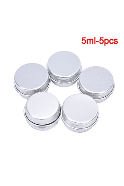 Choice 5ml-5pcs 5Pcs Aluminum Mini Round Tin Metal Container Bottles Storage Jar Screw Lids Box