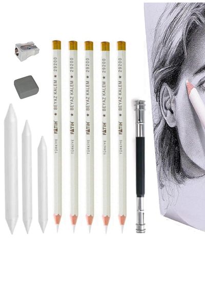 GLANCE Professional Black Pencil,Highlight Pen for Sketching, White Acetate Lead Pen, Fine Art Supplies