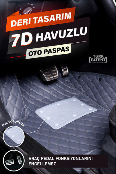 stiloto HONDA CİVİC İES (1997-2001) UYUMLU DERİ 7D HAVUZLU TAM SET OTO PASPAS .7