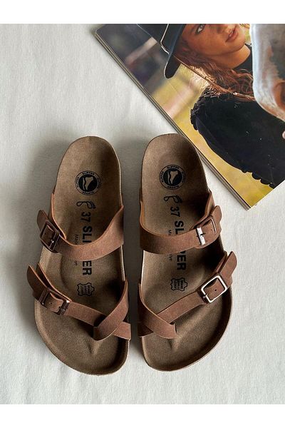 Zuum Slip Single Toe Women's Slippers - Tan