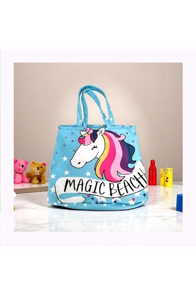 MİLAYS LİFE HOME COLLECTİON & MİLAYS KIDS GIRL'S ΤΣΑΝΤΑ ΜΟΝΟΚΕΡΟΣ ΜΠΙΚΙΝΙ ΜΕ ΣΧΕΔΙΟ