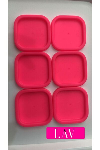 LAV 6 Pcs Replacement Storage Container Lid Pink 6 L -270 Cc