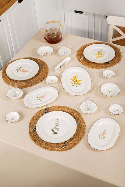 FH finehome Bloom 28 Piece Porcelain Breakfast Set