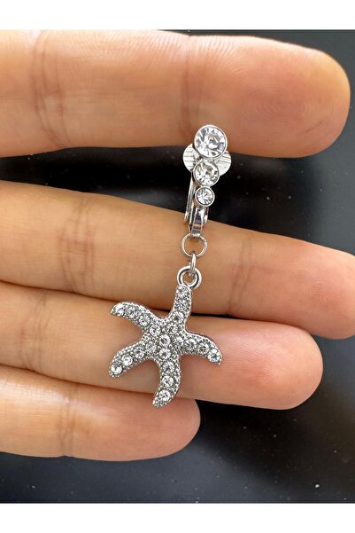 Arescollection DELİKSİZ( DELİK GEREKTİRMEYEN) KLİPSLİ ZİRKON TAŞLI DENİZ YILD...