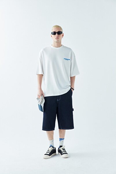 VAMOSCLO LES MANDALAS ARKA BASKILI OVERSIZE T-SHIRT EKRU