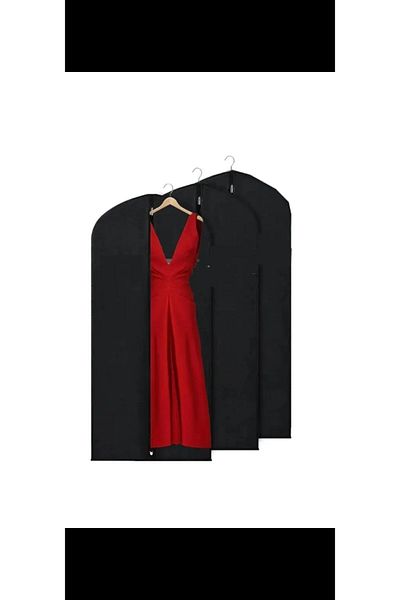 DEMİROĞLU EV TEKSTİL 3 Pieces Evening Dress Case Closet Organizer Evening Dress Storage Evening Dress Bag 3 Pieces