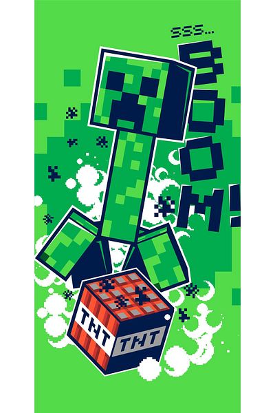 MINECRAFT Children's bath towel, 100% cotton, 70x140 cm, multicolor, Minecraft