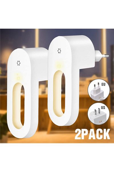 lyfs EU 2PCS EU/US Plug Wall Night Light Socket With Twilight Sensor 1/2 Pcs Warm White Lamp Energy Savin