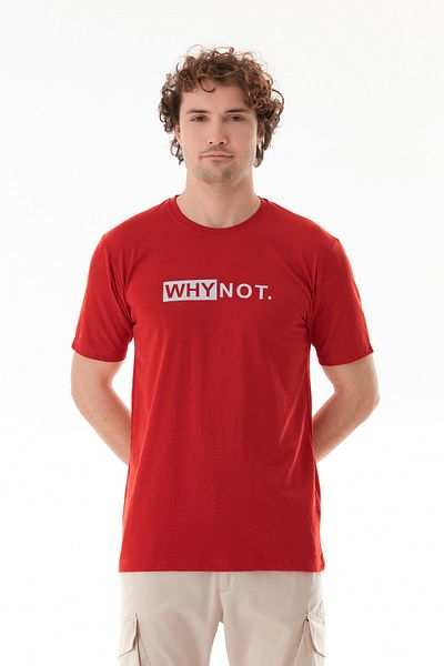 Fulla Moda Why Not Text Printed Crew Neck T-Shirt