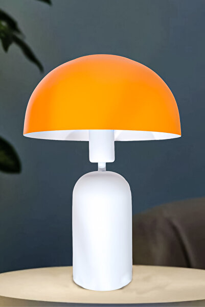 Fer Avize Milano Mushroom Metal Hat Lampshade Modern Design Wired Table Lamp Night Light