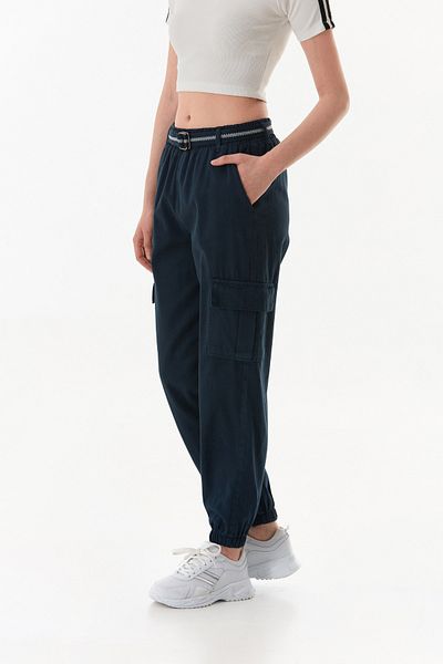 Fulla Moda Belted Cargo Pocket Jogger Pants