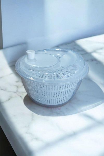 İLİVA Practical White Manual Vegetable Dryer Salad Dryer Greenery Dehydrator