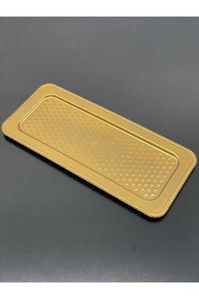 YzHome 6 Piece Plastic Rectangular Coffee Serving Tray Gold