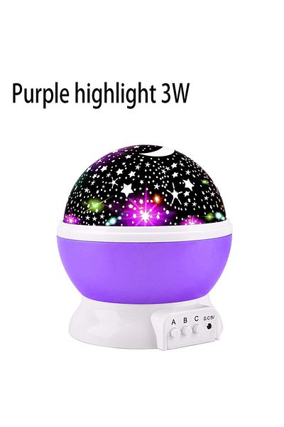 Choice 3W Purple Star Projector Night Light Lamp Fun Gifts for Girls and Boys Rotating Star Sky Moon LED Li