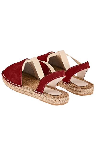 NOOSY Női bordó valódi bőr kézzel készített espadrille