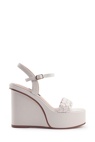 Nine West Corla 4Fx Off White Women's Wedge Heel Sandals