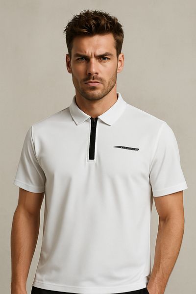 Jack & Jones Ανδρικό μπλουζάκι Polo Neck Λευκό
