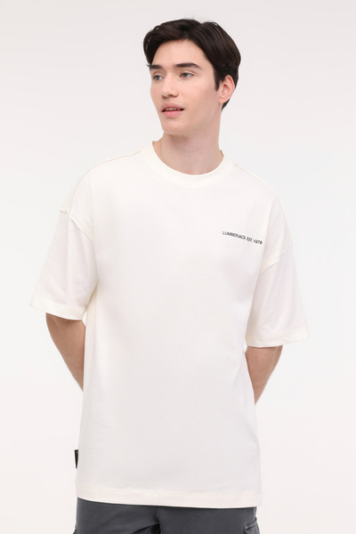 lumberjack Ανδρικό κοντομάνικο μπλουζάκι ML UTHAR 11UT1009 4FX Ecru