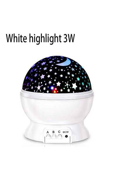 Choice 3W White Star Projector Night Light Lamp Fun Gifts for Girls and Boys Rotating Star Sky Moon LED Lig