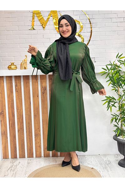 Meryemce Butik Silver Satin Dress