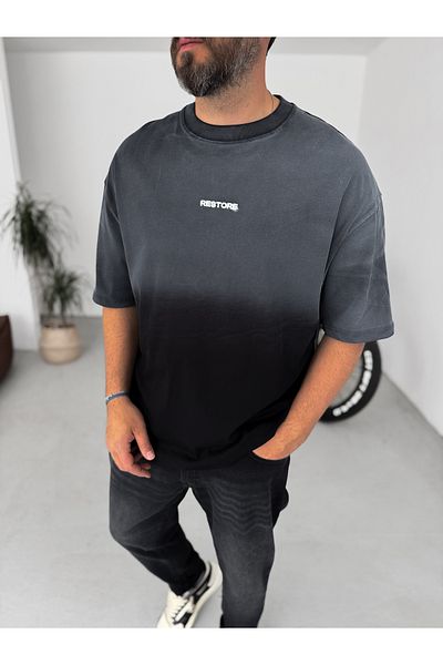 BYBASICMAN Black Restore Washed Oversize T-Shirt Pm-063