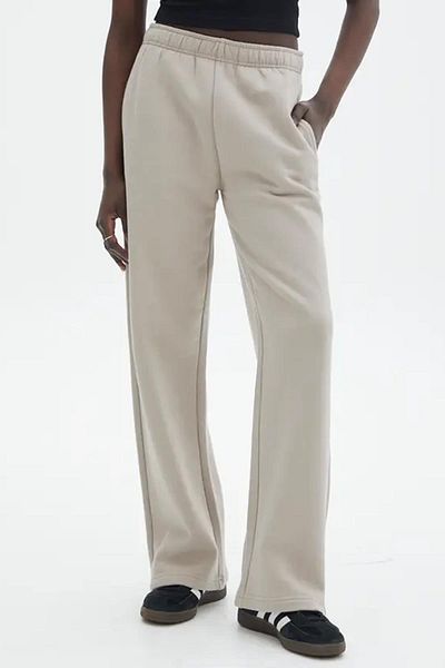 Madmext Μπεζ παντελόνι με φαρδύ πόδι Basic Sweatpants Mg1916