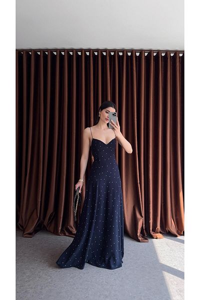 HAZELANNA Rochie bleumarin cu buline